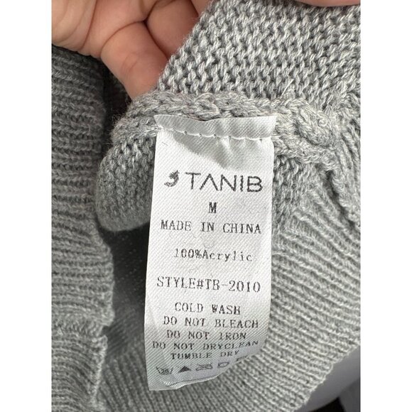 Tanib Grey V-Neck Crossover Sweater M - Picture 4 of 5